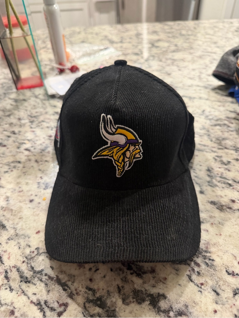 Vintage 1996 Minnesota Vikings Black Corduroy Baseball Cap